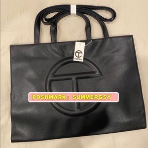 Telfar large black shopping bag tote NWT